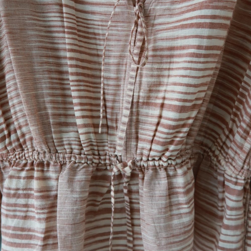 Ulla Johnson Ophelia striped cotton-voile peplum Blouse in Fawn beige Size 4 NWT - Picture 5 of 8